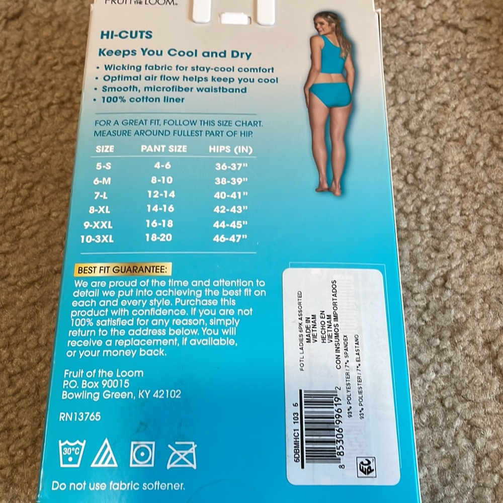 NWT Fruit of the Loom Hi Cut mesh briefs - Picture 2 of 4